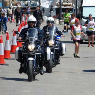 Motociclisti della Polizia Municipale in scorta ad un evento sportivo